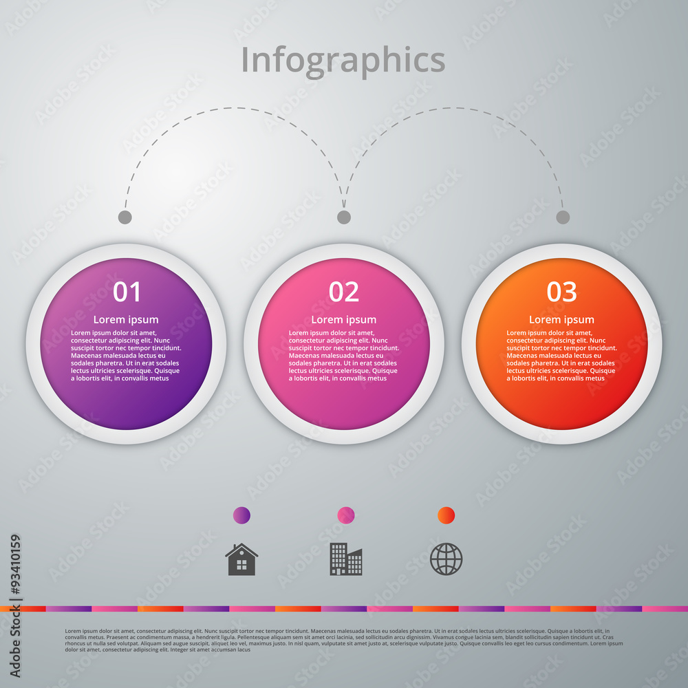 Obraz premium Vector illustration infographics three options.