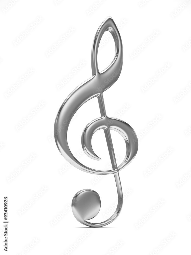 treble clef 3d on white treble clef 3d on white