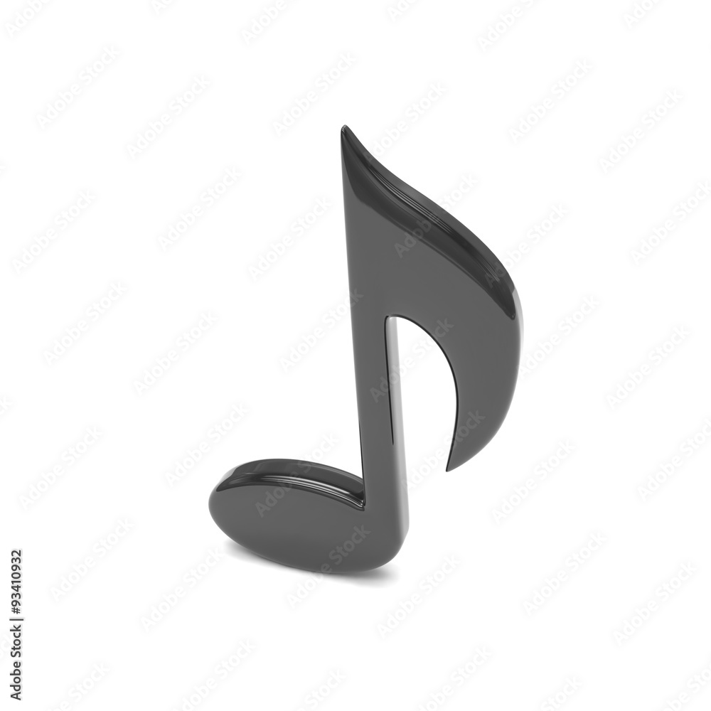music note 3D, on white music note 3D, on white