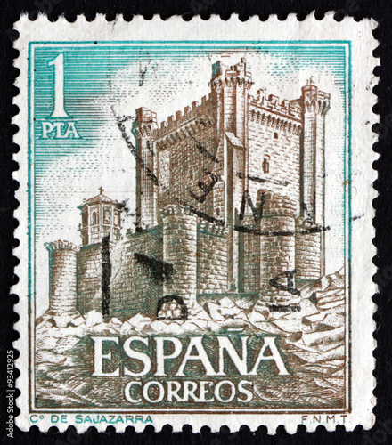 Postage stamp Spain 1972 Castle Sajazarra, Rioja photo