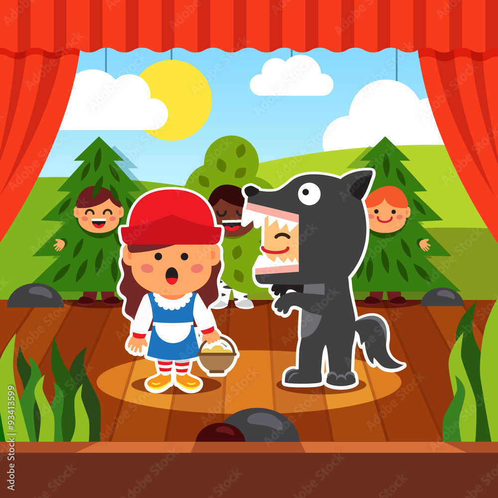 Naklejka premium Kindergarten theatre play