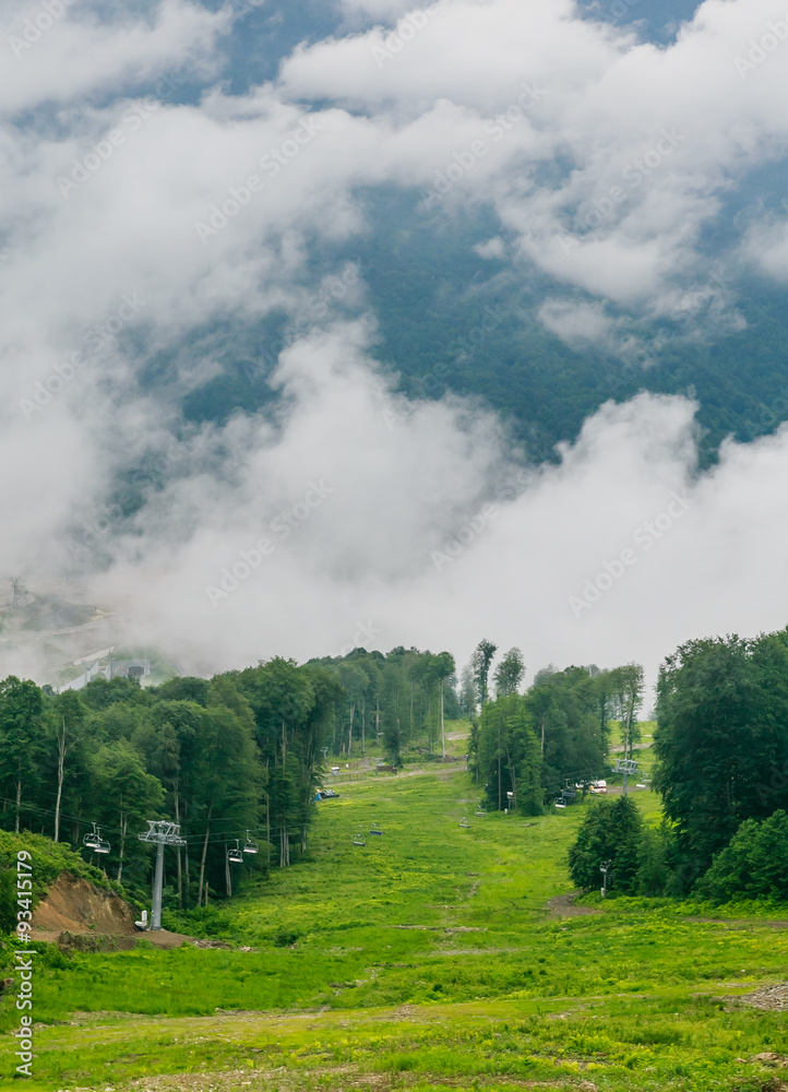 Mountain Ski Area summer. Ski resort Mountain Ski Area summer. Ski resort