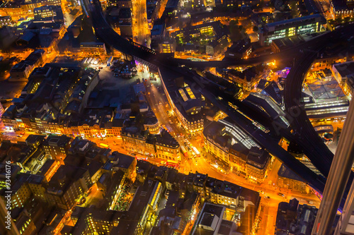 Fototapeta Naklejka Na Ścianę i Meble -  Aerial view of night London