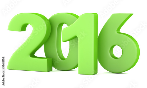 2016 New Year digits isolated on white background. 3d render