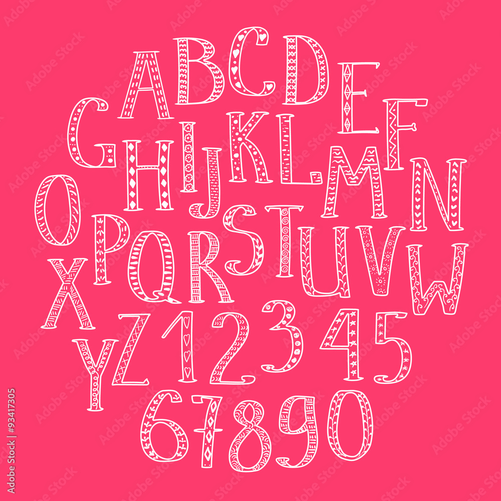 Hand drawn doodle alphabet Hand drawn doodle alphabet