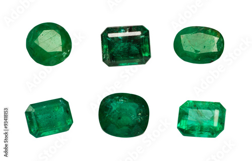 Natural Emerald isolated on white background