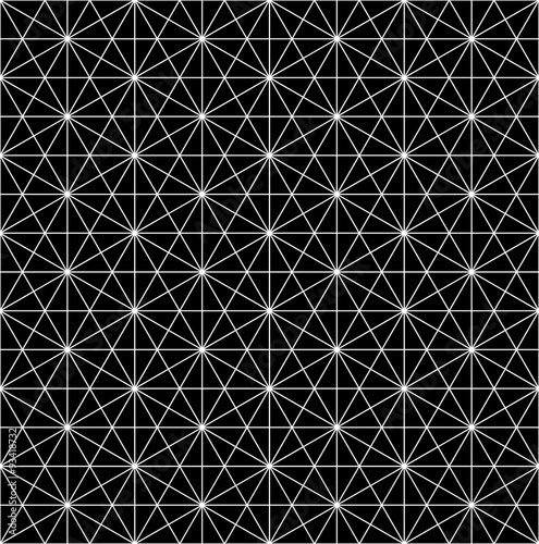 Vector modern seamless sacred geometry pattern grid, black and white abstract geometric background, trendy print, monochrome retro texture, hipster fashion design