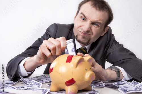 Stingy businessman is trying to save his money