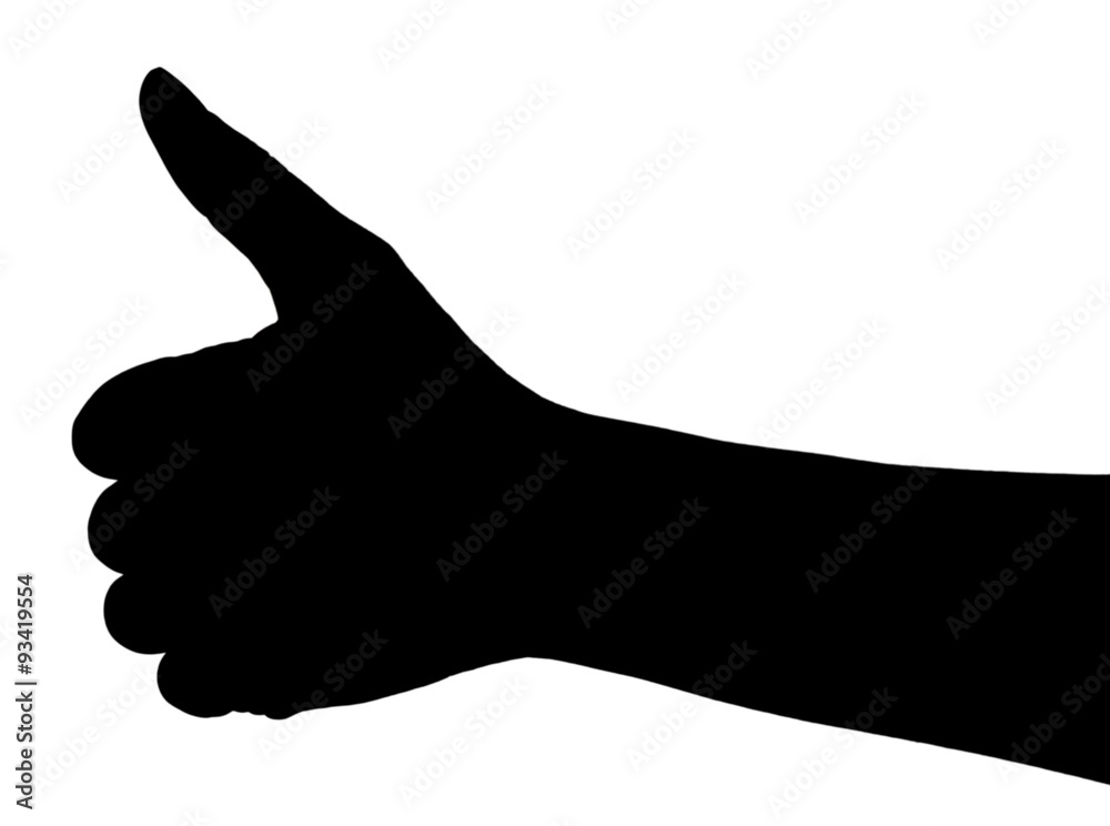 Silhouettes of hand, isolated on white Silhouettes of hand, isolated on white