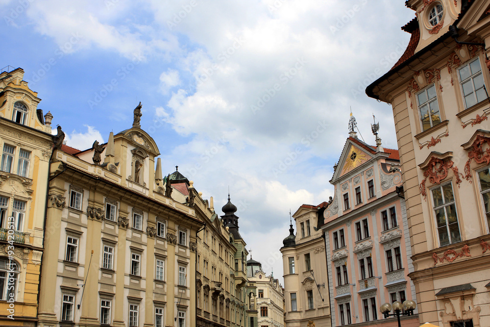 Buildings at Old Town Square (Staromestske namesti), Prague, Czech republic