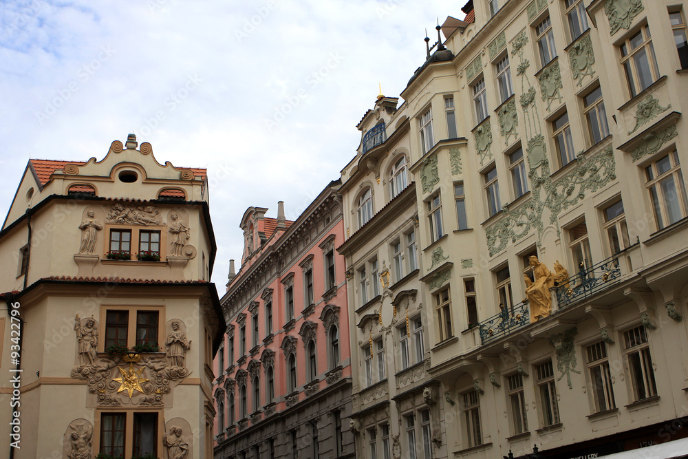 Buildings in the center of Prague, Czech republic