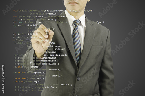 website development - programmer writing CSS code