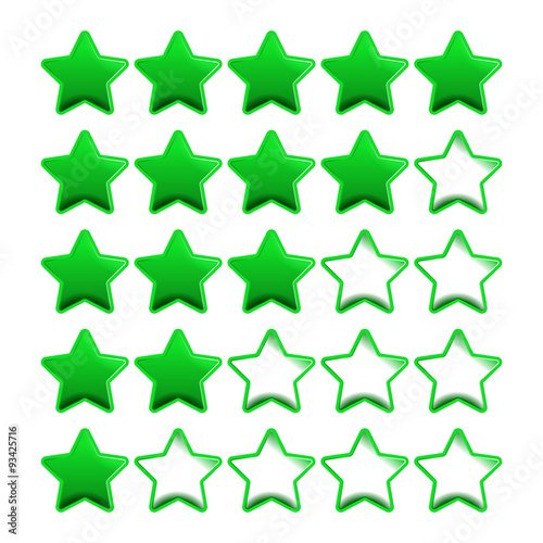 Green rating stars
