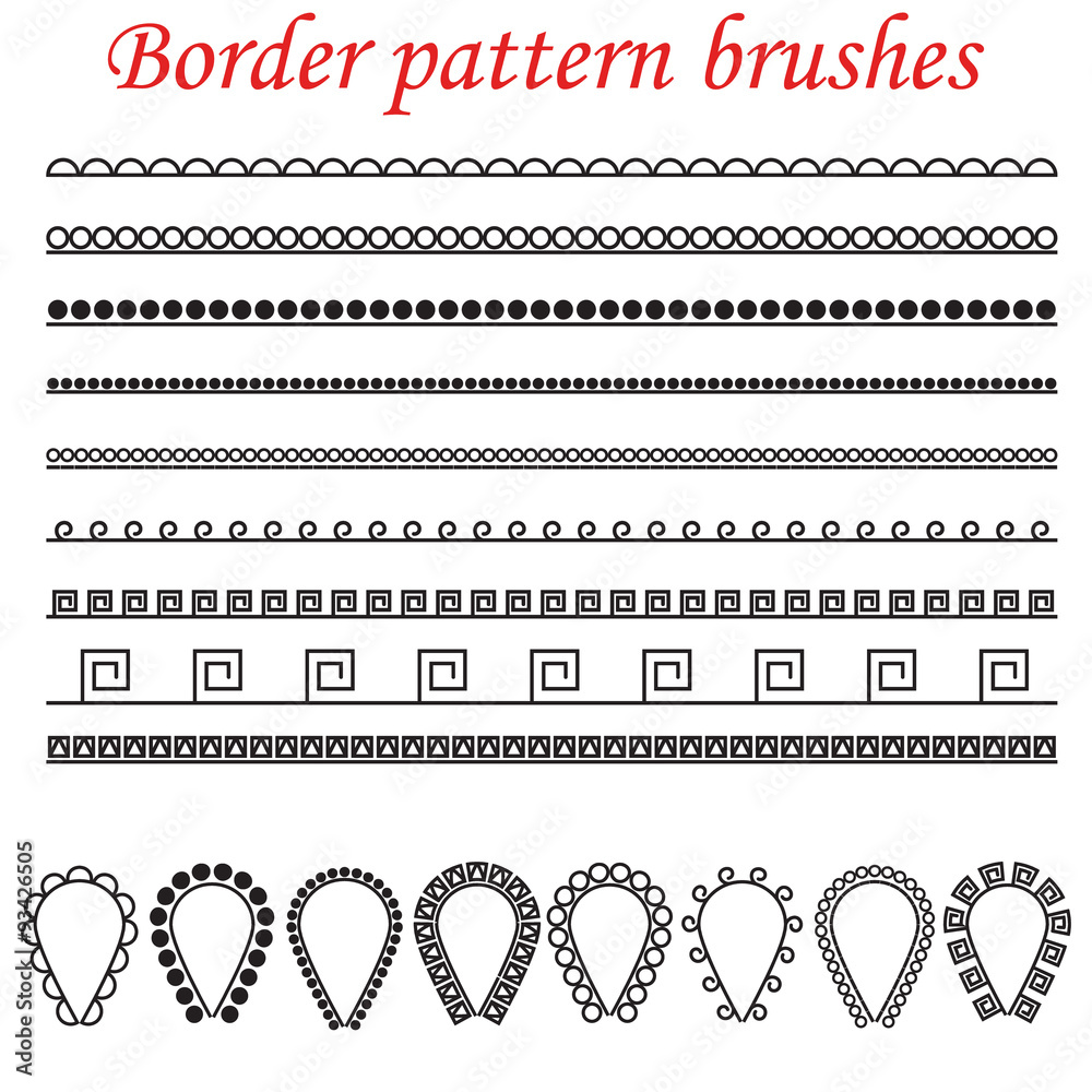 Vector pattern brushes for borders, dividers and frames.