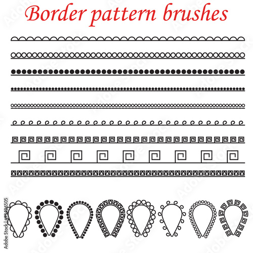 Vector pattern brushes for borders, dividers and frames.