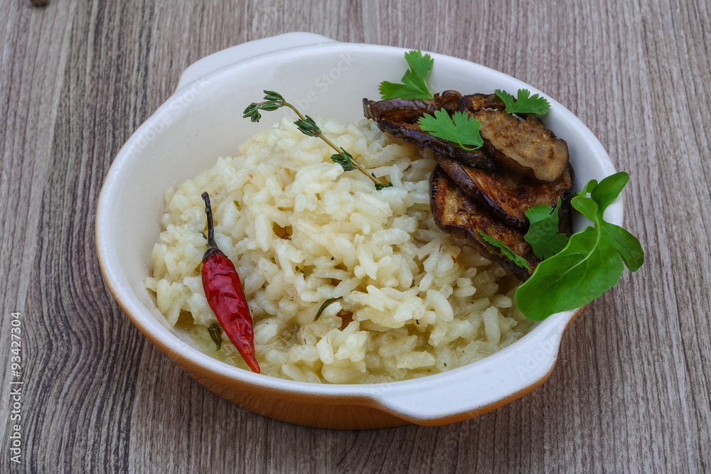 Risotto with eggplant