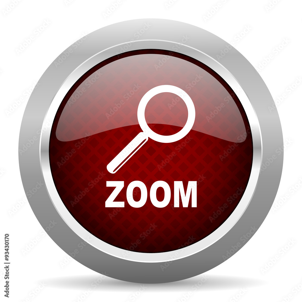 zoom red glossy web icon zoom red glossy web icon