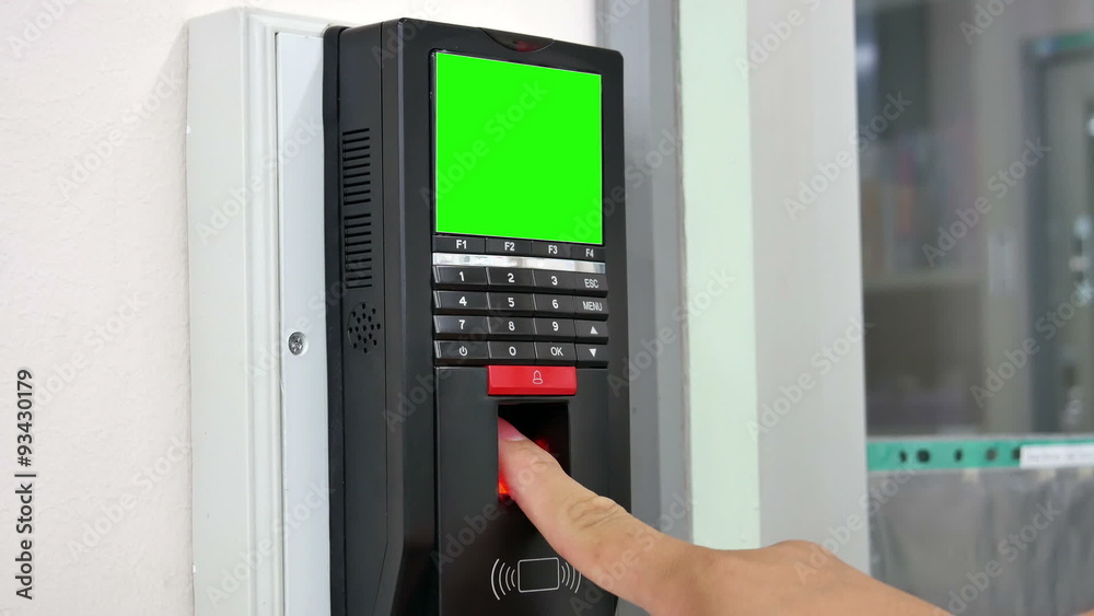 Finger scanning on the security scanner Finger scanning on the security scanner