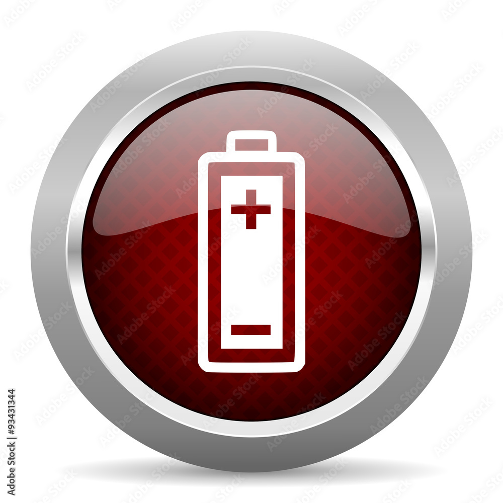 battery red glossy web icon battery red glossy web icon