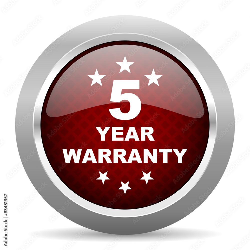 warranty guarantee 5 year red glossy web icon warranty guarantee 5 year red glossy web icon