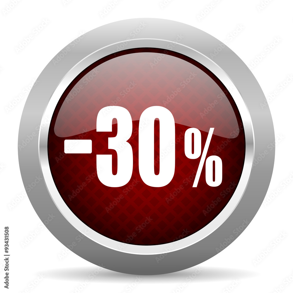 30 percent sale retail red glossy web icon 30 percent sale retail red glossy web icon