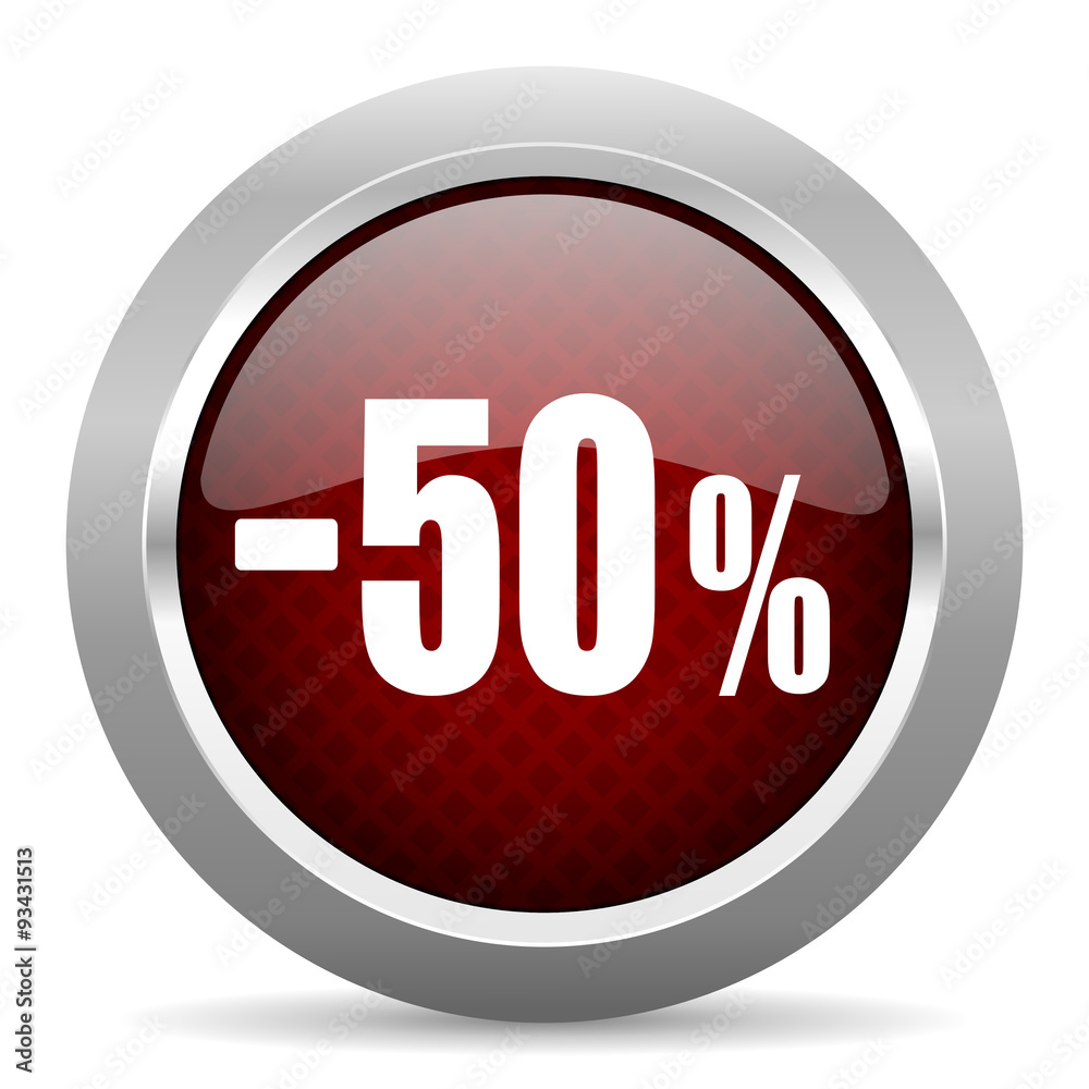50 percent sale retail red glossy web icon 50 percent sale retail red glossy web icon