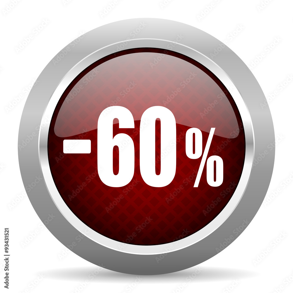 60 percent sale retail red glossy web icon 60 percent sale retail red glossy web icon