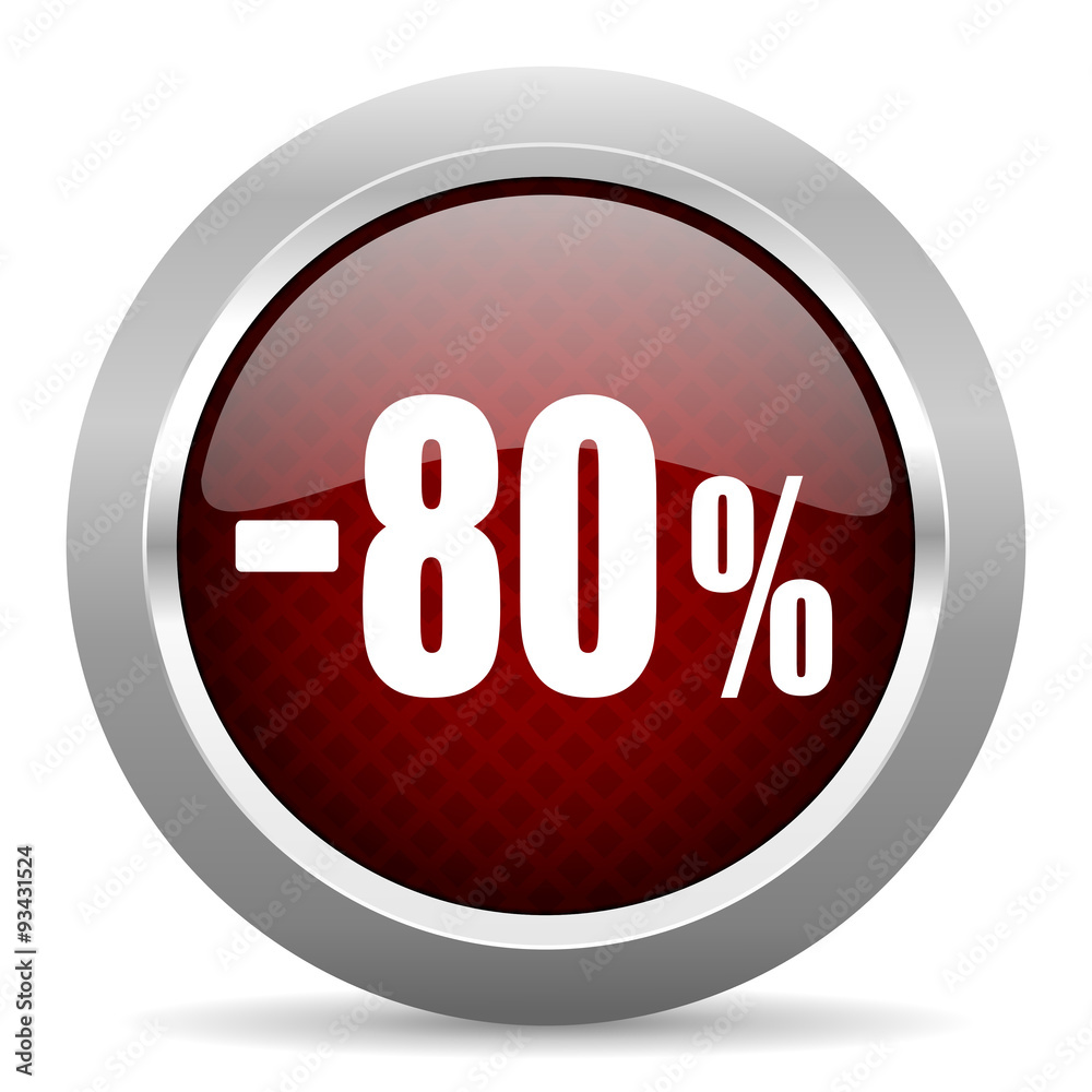 80 percent sale retail red glossy web icon 80 percent sale retail red glossy web icon