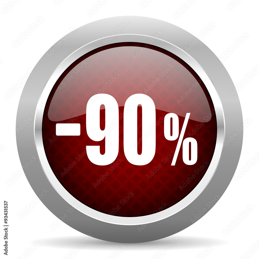 90 percent sale retail red glossy web icon 90 percent sale retail red glossy web icon