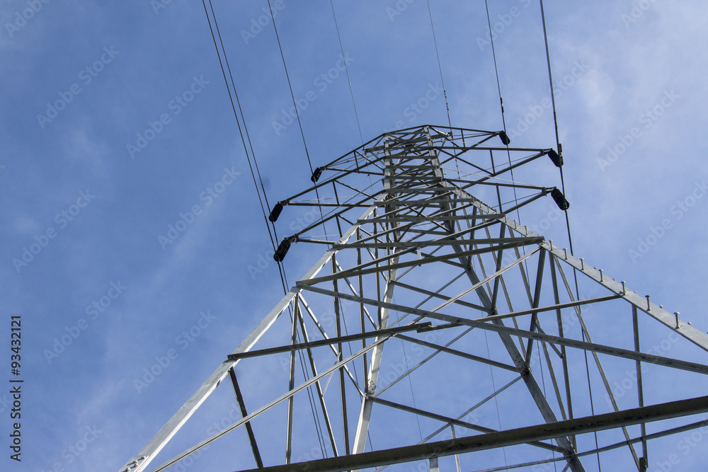 Electric Field Tower With Blue Skyline Electric Field Tower With Blue Skyline