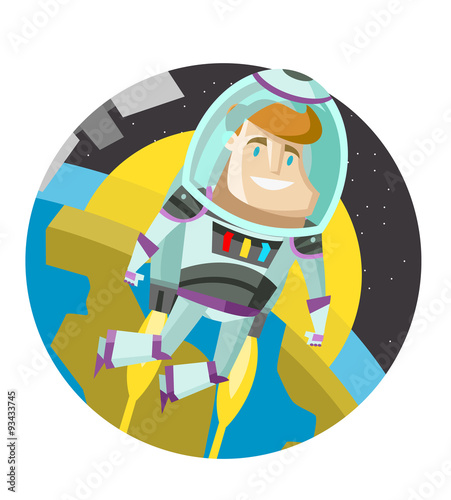 astronauta en la órbita del planeta Tierra