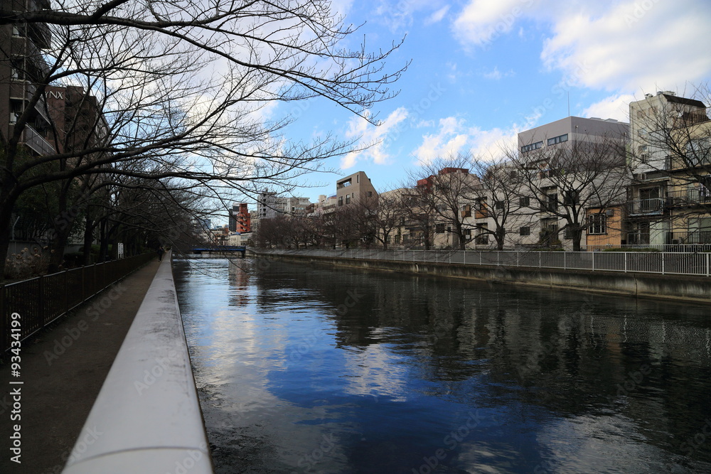 東京下町の運河と水辺の風景