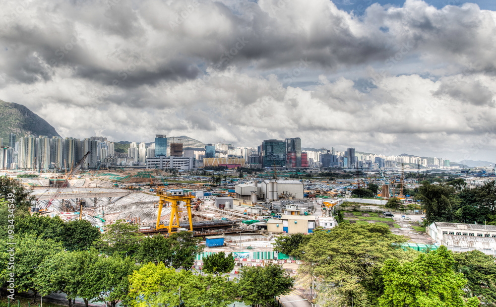 Urban Development at Hong Kong's Old Airport Site. HDR rendering