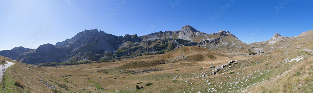Panorama from mountains in Durmitor national Park
