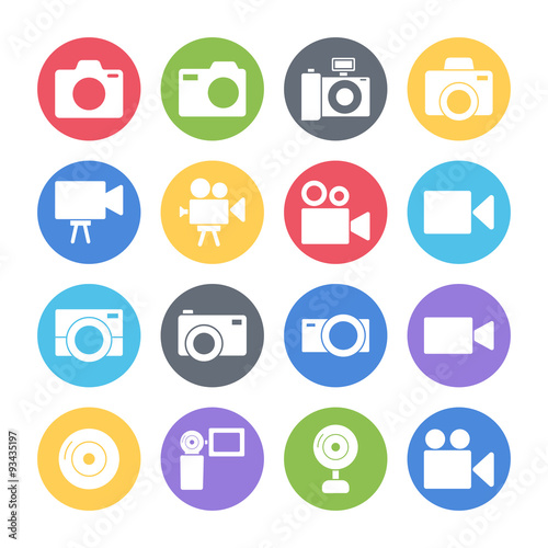 camera icons set
