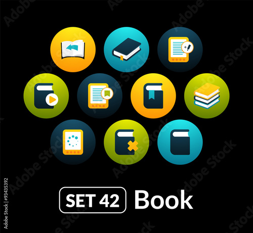 Flat icons vector set 42 - book collection