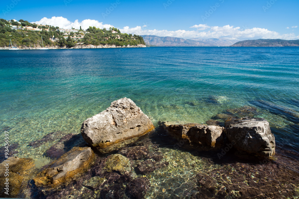 Coast with rocks. Corfu. Greece