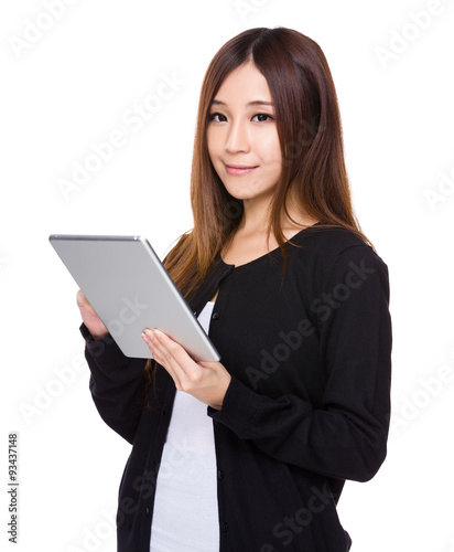 Asian Young woman use of tablet pc