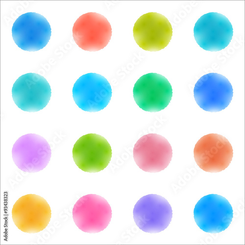 Vector Background #Watercolor texture_Polka Dots
