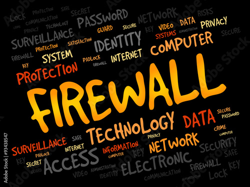 FIREWALL word cloud, security concept