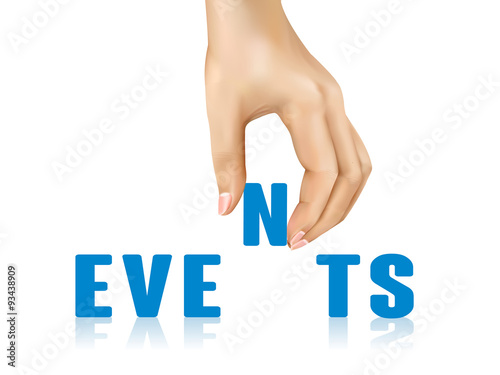 events word taken away by hand