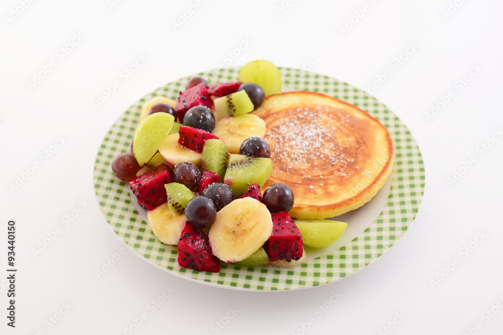 おいしそうなパンケーキとフルーツ Stock Photo Adobe Stock
