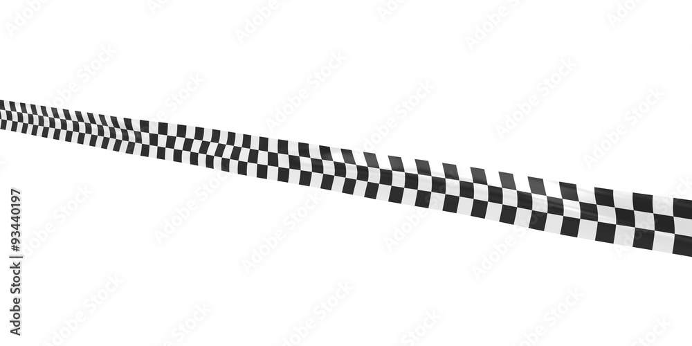 Black and White Checkered Racing Tape Line at Angle