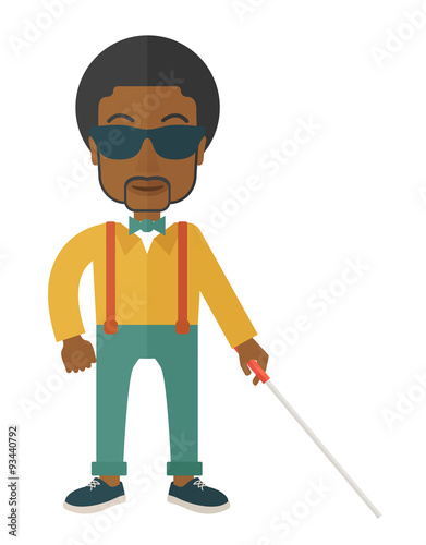 Blind man with stick. photo