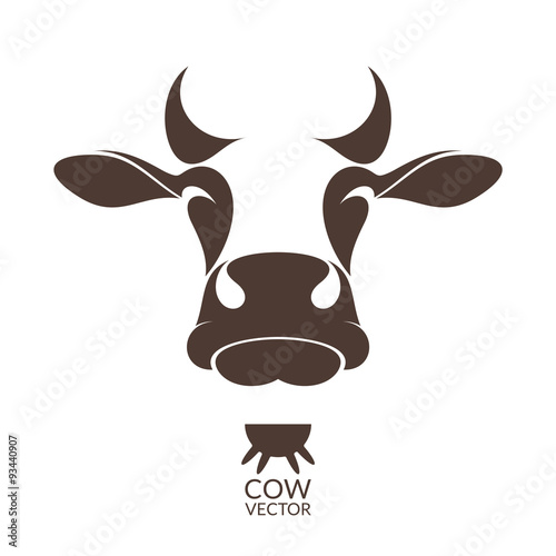 Cow. Isolated animal on white background