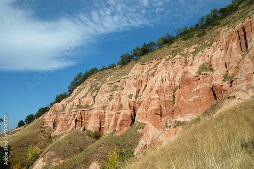 Geological reserve. The ravine of Rapa Rosie, Romania