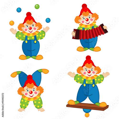 circus clown in action - vector illustration  eps