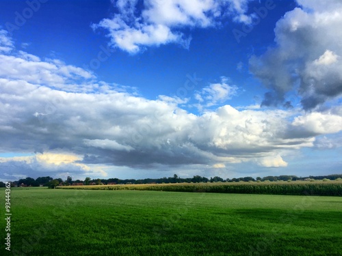 blue sky with clouds over green farmland © Bjorn B