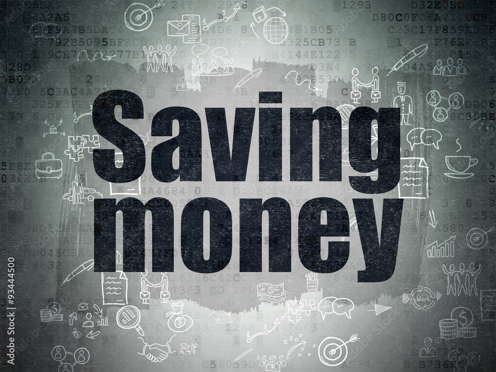 Fototapeta premium Business concept: Saving Money on Digital Paper background