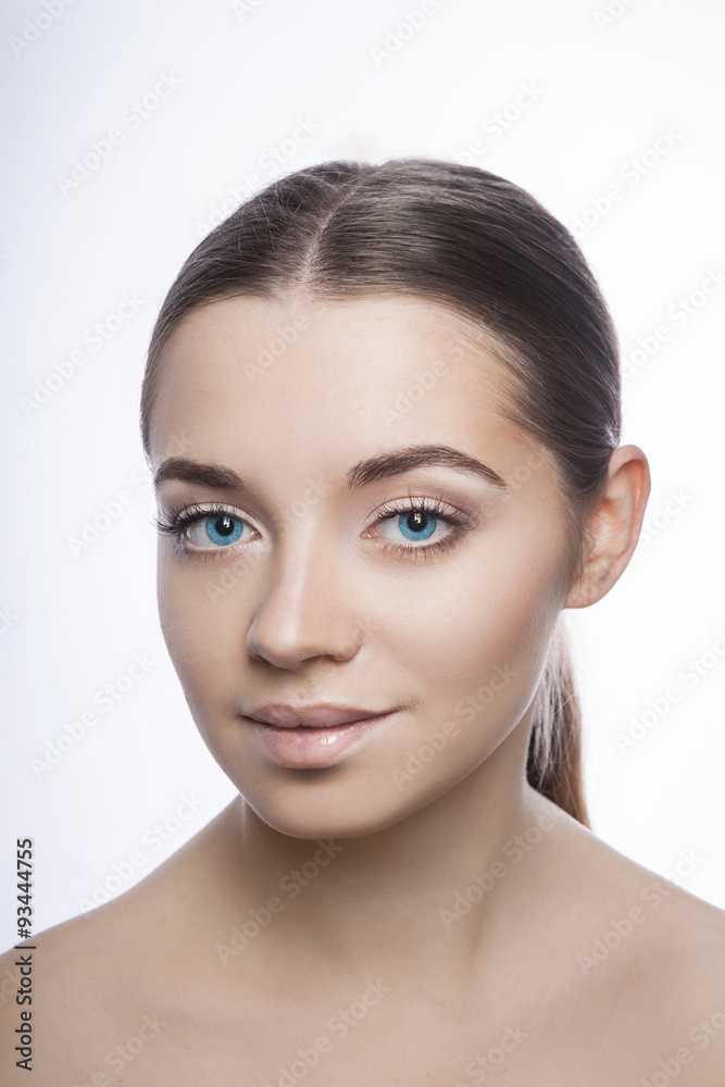 Portrait of beautiful young woman with clean face Portrait of beautiful young woman with clean face
